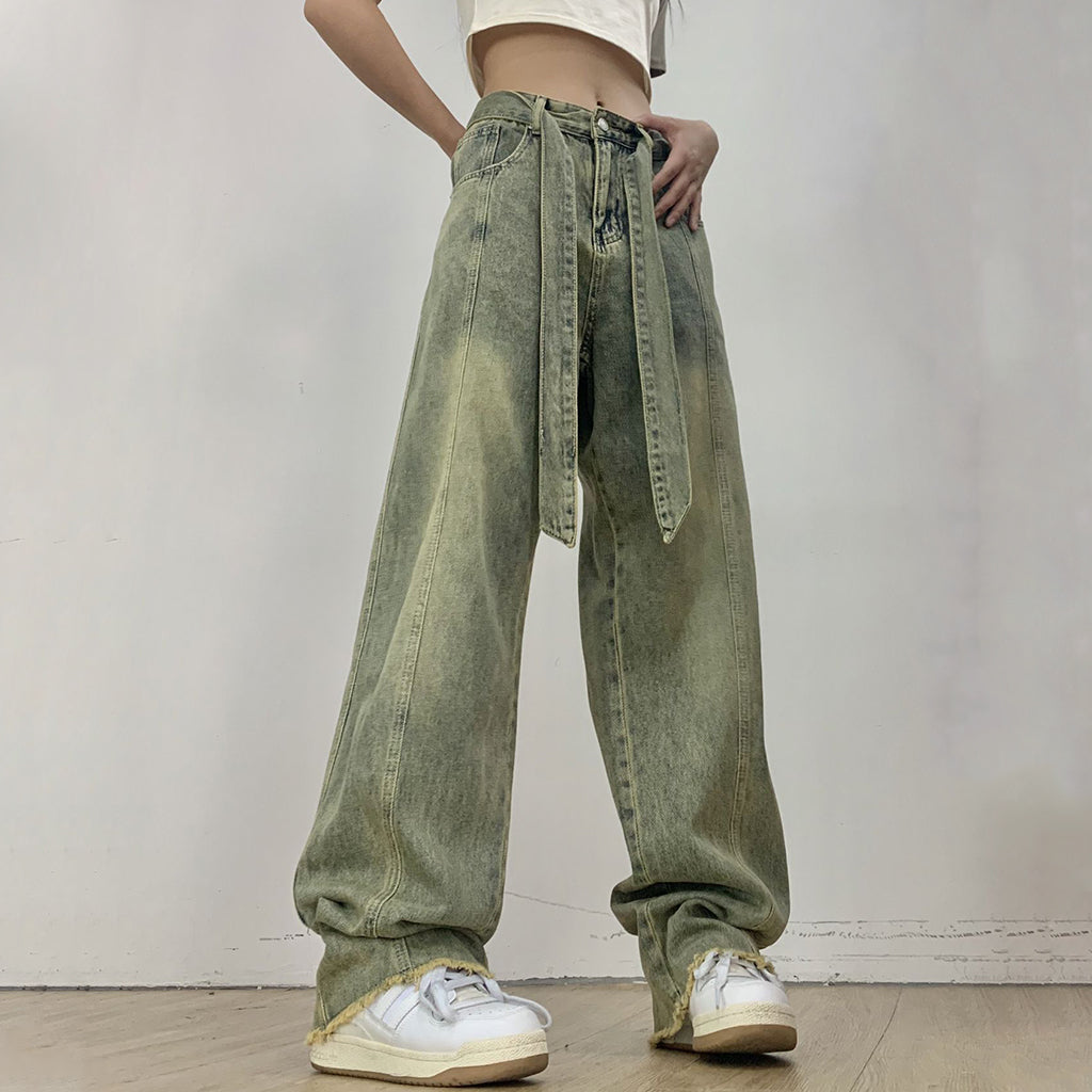 High Waist Straight Leg Wide Leg Jeans