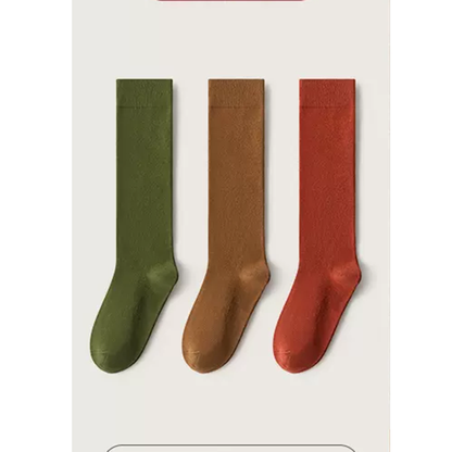 Solid Color Warm Stretch Calf Stockings