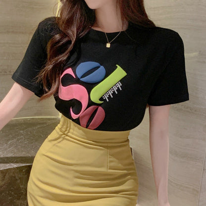 All-Match Printed T-Shirt A-Line Skirt Set