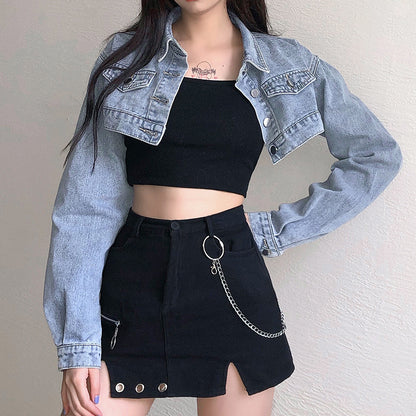 Vintage Denim Cropped Jacket