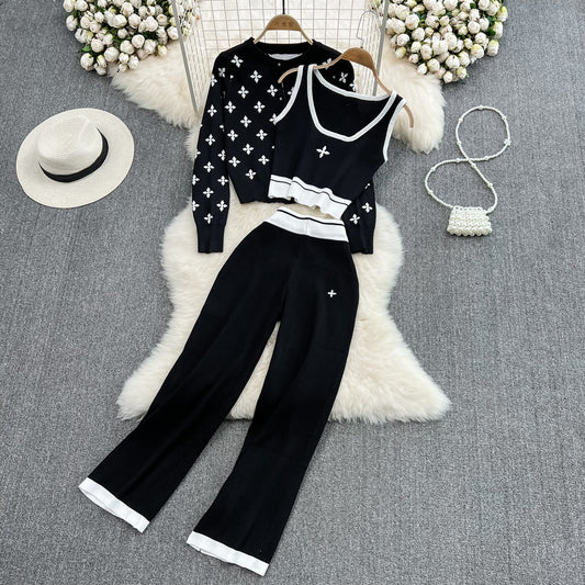 70% White Tank Top High Waist Long Pants Suit