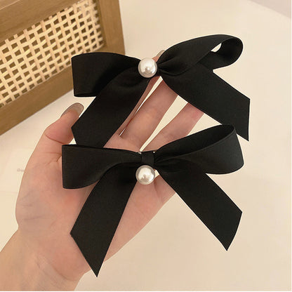 Fashionable Temperament Pearl Bow Hairpin Side Clip
