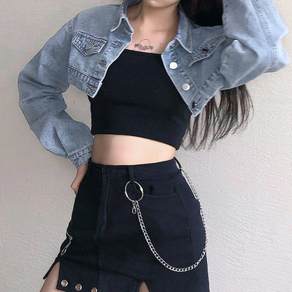 Vintage Denim Cropped Jacket