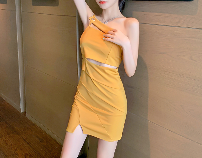 Sexy One-Shoulder Sling Hollow Bodycon Dress